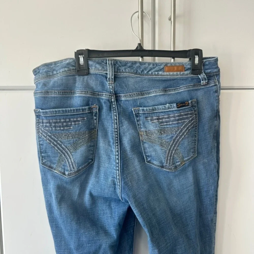 Seven7 Womens Bootcut Jeans Size 16 Medium Wash Stretch Denim Blue Pants